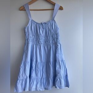 Aritzia - Light Blue Sundress - Smocked Tiered Cotton Dress